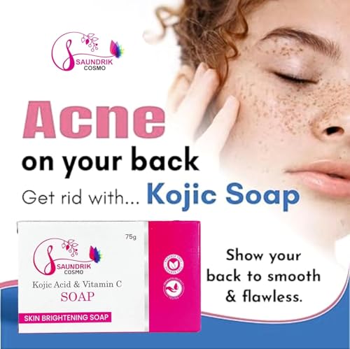 Image of Kojic Acid & Vitamin C Soap with Vitamin C & Glycerine | Hydrates & Nourishes Skin | Brightens & Evens Skin Tone | Gentle Formula for Daily Use | For Face & Body