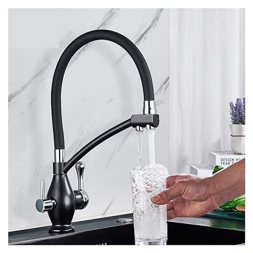 Mitigeur cuisine double bec filtre eau pure laiton White Chrome B durable - 3