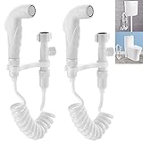 Ducha Bidet, Senteen 2 Juegos Rociador De Bidé De Mano Portátil Pulverizador Bidet Blanco Manguera Bidé Alcachofa De Bidet Accesorios De Ducha, Para Limpieza De Pañales, Baño De Mascotas, Closestool