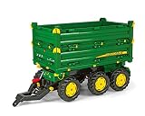 Rolly Toys rollyMulti Trailer John Deere Kipper (Dreiseitenkipper mit Gewindekurbel, Heckkupplung) 3 Jahre+, 125043, grün