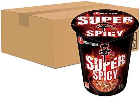 Nongshim Shin Red Ramyun Super Spicy Cup 68g 12 Cups Amazon Co Uk Grocery