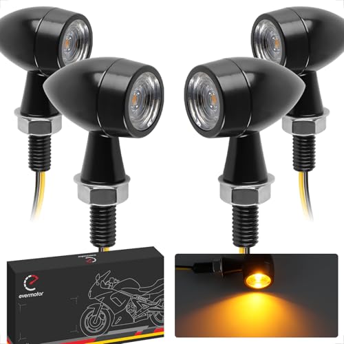 【特価セール】Evermotor バイク LED ウインカー CNC プロセス、 Evermotor バイク LED ウインカー CNC プロセス熏黒色の塗装4個 e