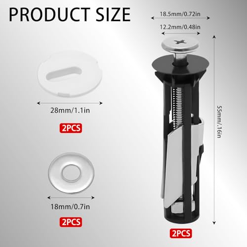 2-teiliges Hochleistungs-Toilettensitz-Schraubenset, Schnellverschluss-Ersatzbefestigungen für Toilettensitzbeschläge