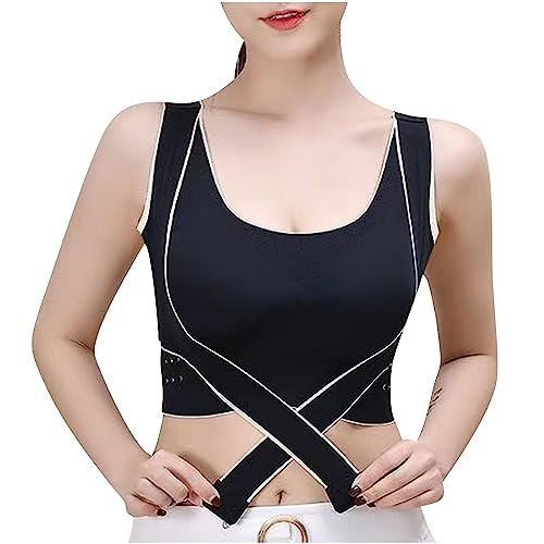 Posture Correcting Bra Sale Clearance Sculpting Uplift Bra Support Bras for Women Full Coverage and Lift Criss Cross in Front Wireless Bra Kyphosis Posture Corrector Bra Shockproof Sports Bra UK Size