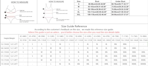 Bikini Oberteil Damen Push up Bikinioberteil Sommer Verstellbar Breite Träger Badeanzug Top Rückenfrei Swim Sport BH V Ausschnitt Große Brust Stützender Bademode Top Strand Swimsuit