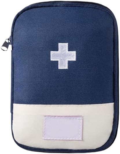 Personal Pill Dispenser,Portable Outdoor First Aid Medical Rescue Bag,Multi-Function Emergency Medicine Storage Organizer Bag,Household Supplies (Navy Blue, Large)