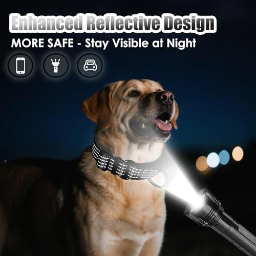 Image of Martingale Dog Collar, Reflective No Pull with Buckle, Black, S | Escape Proof without choking ,Training Collar with Quick Release Buckle, Adjustable Heavy Duty Nylon collars for S M L Dogs