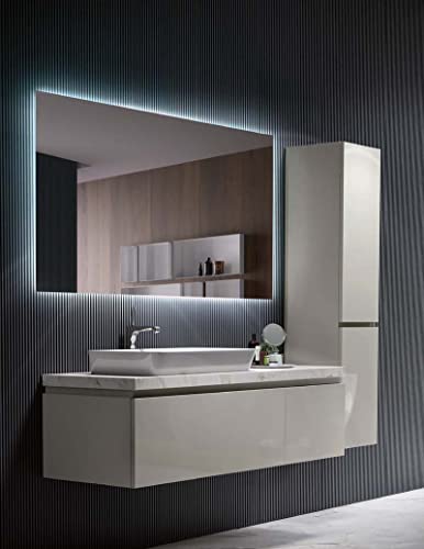 Ledimex Specchio Bagno Led Quadrato - Misura 120x80 cm Retroluminazione LED con IRC >80 - Luce Fredda - Modello Svezia