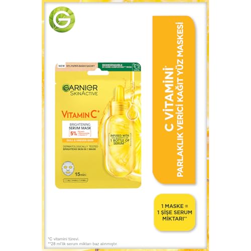Garnier Masque facial en papier brillant Ă la vitamine C