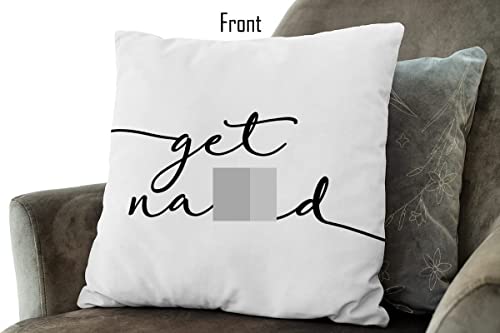 Huester Funny Let’s Snuggle Reversible Throw Pillow Cover 18"X18" Decorative Pillowcase For Sofa Couch Bed,Home Bedroom Wedding Room Decor,Wedding Anniversary Engagement Gift For Couples #TOP2