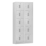 QUIPO Vestiaire multicase - largeur 600 mm, 10 tiroir - entièrement gris clair