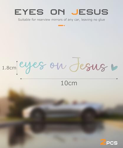 Image of SCUARI 2PCS Car Stickers,Christian Car Decals,Jesus Stickers for Cars,Car Accessories Rearview Mirror Decal,Vinyl Tumbler Affirmation Reminder Faith Religious Sticker,Fit for Most Cars (Multicolor)