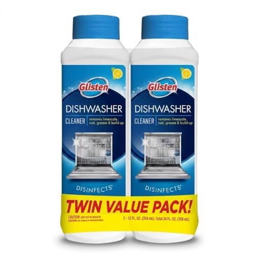 Summit Brands DM03N-SS Glisten Dishwasher Magic Machine Cleaner and Disinfectant 12 Fl Oz Bottle 2-Pack White