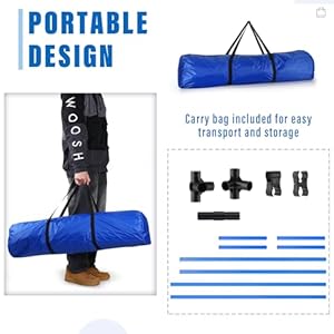 Shappy 4 Pieces Dog Agility Equipment with Adjustable Height Jump Bars Adjustable Dog Agility Jumps with Carry Bag Exercise Dog Jumping Hurdles for Indoor Outdoor Dog Agility Course Game (Blue)