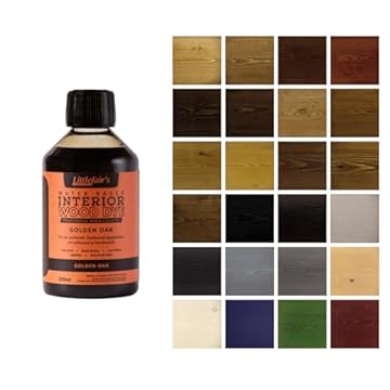 Littlefair's Wood Stain Water-Based - (Golden Oak) – Non-Toxic, Eco-Friendly & Quick Drying - Easy-to-Apply, Concentrated Formula for All Wood Types – 250ml