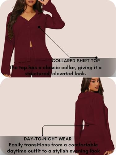 Image of GRECIILOOKS Co ord Set Women Stylish | Dress for Woman | Women's Summer Cord Set | Trendy Poly Cotton Pajama Set | Full Sleeve Beach & Resort Outfits