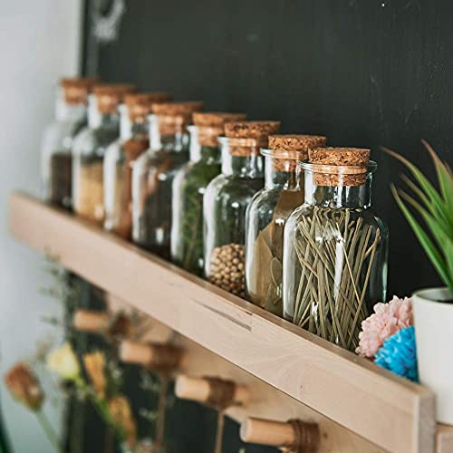 Ezoware 20Pc Spice Jars, 5Oz Bottle Clear Glass Canister Set With Cork Lid, Round Decorative Reusable Vial Storage Containers For Herbs, Teas, Seasonings, Party Favors, Candy (150Ml) #TOP4