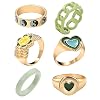 Chunky Resin Acrylic Rings for Women Girl, Chunky Rings Colorful, Statement Plastic Rings,Trendy Funky Open Stackable…