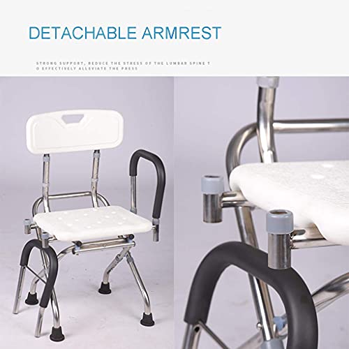 Chaise de douche réglable avec accoudoir amovible pour handicapés - 5