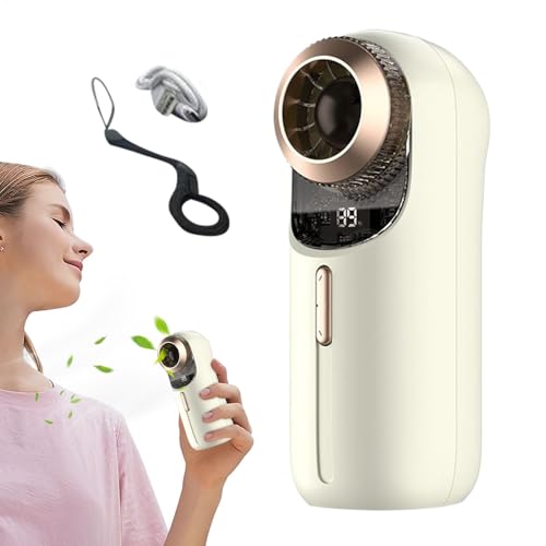 Bexdug Ventilador portátil recargable, ventilador alimentado por batería con pantalla digital, enfriador personal ligero con bajo ruido para viajes diarios de camping