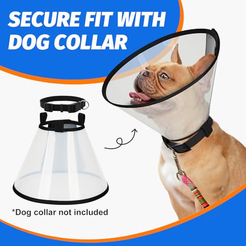 image for Supet Dog Cone Collar Adjustable After Surgery, Comfortable Pet Recove