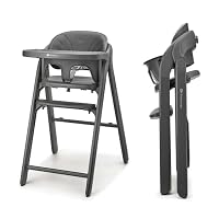 Kinderkraft Tino 3-in-1 High Chair, Adjustable Seat & Footrest, 5-Point Safety Harness, Removable Tray, Easy to Clean, Foldable, Grows with Your Child, Grey