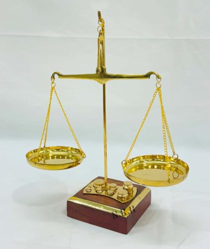 Báscula Antigua Tarazu de Latón y Madera 8 Pulgadas miniatura 5