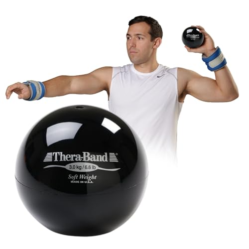 Image of THERABAND Soft Weight 6.6 Lb, 4.5 inch Ball-Shaped Isotonic Exercise Ball | Ball-shaped isotonic soft weight for physical therapy, Pilates, shoulder strength and rehab exercise