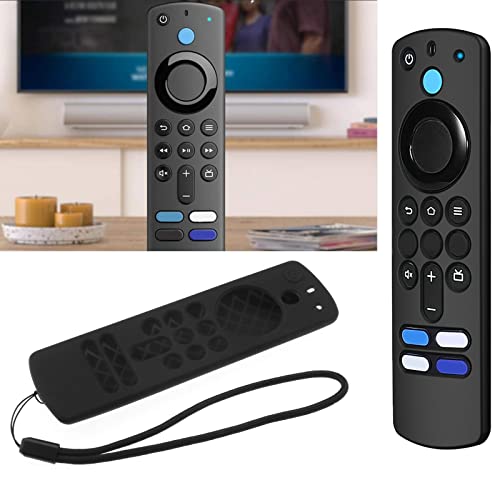 YINETTECH Remote Control Protective Case with Hand Strap Compatible with Alexa Voice Remote 2021 (3rd Gen) / Fire TV Stick 4K 2021 Silicone Case Black - Image 3