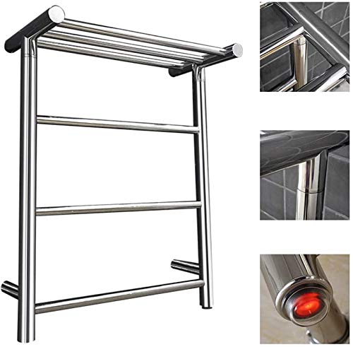 Toallero calefaccionado de Acero Inoxidable 304 con Estante, radiador de baño, Calentador de Pared eficiente para un Secado Lujoso y Comodidad.