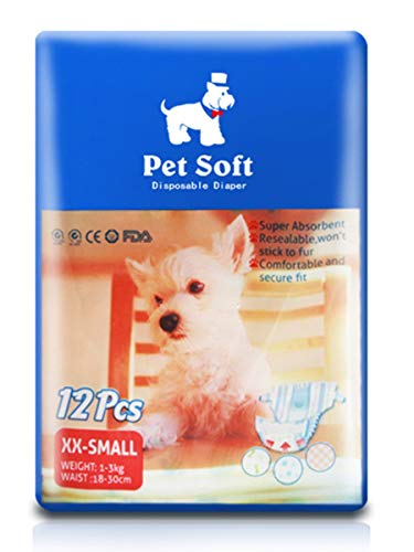 KICCOLY - Pannolini USA e Getta per Cani Femminili, Super assorbenti e Morbidi, con Pannolini per Cani e Gatti