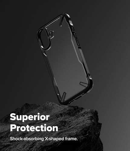 Image of Ringke Fusion-X Compatible with iPhone 17 Case Back Cover Transparent Hard Back Soft Flexible TPU Bumper Scratch Resistant Shockproof Protection - Black