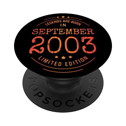 Cumpleaños Septiembre 2003 Edición Limitada Regalo Vintage PopSockets PopGrip Intercambiable