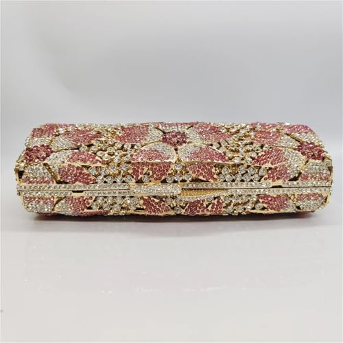 Sac de soirée rose à fleurs pour femme : pochette chic de mariage - 5