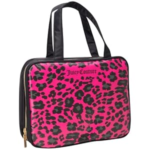 Juicy Couture Women’s Cosmetics Bag – Hanging Travel Makeup and Toiletries Weekender Bag, Size One Size, Cheetah Print