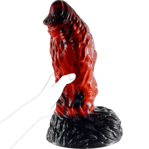 Godemiché Monstre 23cm XL en silicone, 7cm de diamètre, énorme godemiché rouge épais pour la stimulation du point G et l'orgasme, avec une ventouse puissante, grand pénis réaliste pour adultes