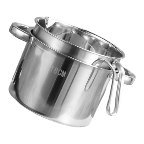 Ciieeo 1 Set Double Boiler Melting Pot Stainless Steel and Cheese Heating Pot Heat Resistant for Candy Melting Baking and Cooking Compact Design for Home and Bakery Use