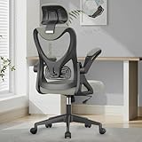YONISEE Office Chair - Ergonomic Desk Chair with Lumbar Support Headrest Adjustable, Padded Flip-up Armrests Comfy Seat Cushion High Back Executive Manager Chair For Home Office