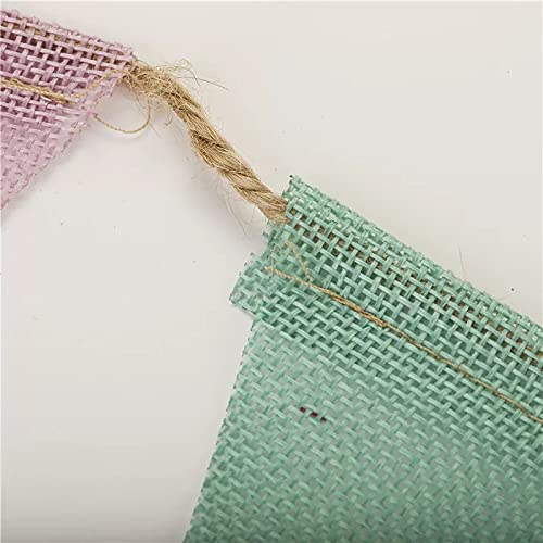 24Pcs Multicolor Flags Imitated Burlap Bunting Banner Pastel Rainbow Decor Fabric Triangle Flag For Wedding Kids Room Classroom Decoration,Birthday Partybackdrop,Congrats Grad,Party Decorations #TOP2