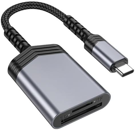 2-in-1 USB Type-C SD and TF Card Reader, Compatible with MacBook, iPad, and Android Phones
