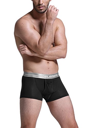 AOELEMENT Men's Underwear Modal Breathable Trunks - Black US Large2