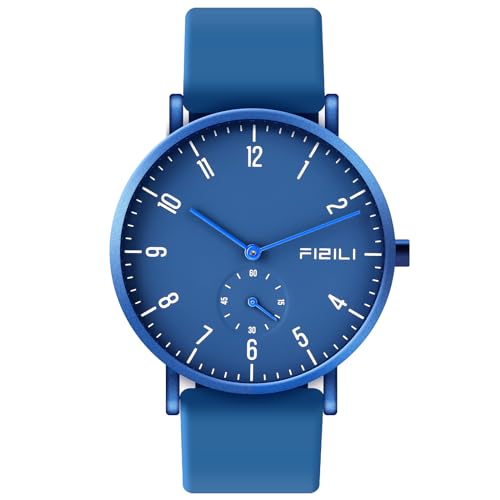 FIZILI Men's Watch Ultra-Thin Minimalist Waterproof Fashion Watch for Men or Women with Silicone...