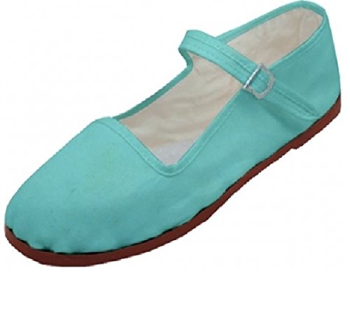 Womens Cotton Mary Jane Shoes Ballerina Ballet Flats Shoes,10 B(M) US,Lt Blue 114