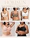 HORISUN V Neck Wireless T Shirt Bra Seamless Bras for Women Comfortable Full Coverage Bra No Underwire (Black XL-P)