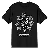 Bioworld Rilakkuma Eat Sleep Repeat Men's Black T-Shirt-Small