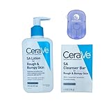 BLOSSOMABLE CeraVe SA Lotion & Salicylic Acid Cleanser Bar Bundle for Rough & Bumpy Skin - Moisturizing Lotion Soap Sheets