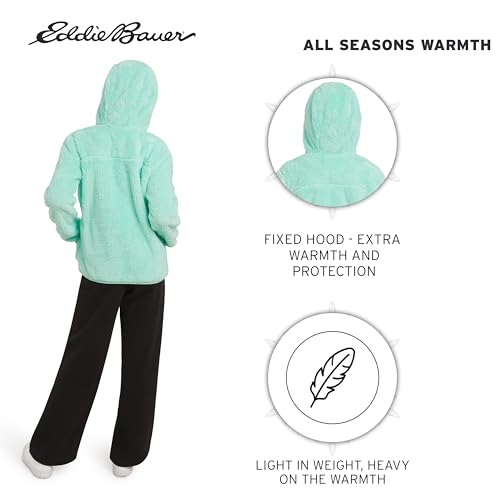 Image of Eddie Bauer Girls' Quest Plush High Pile Faux Sherpa Hooded Jacket