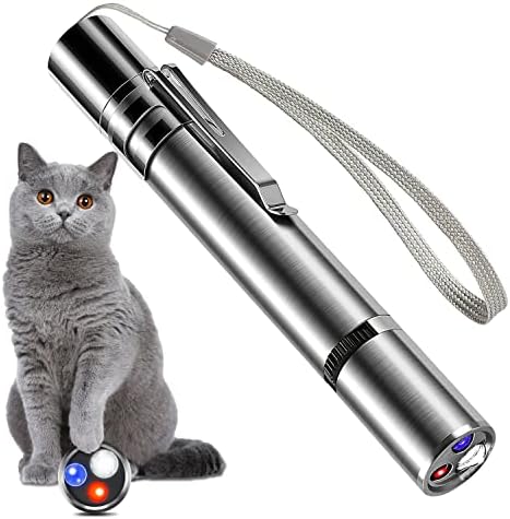 Laser Pointer for Cats, Laser Light Toy for Pets, Kitten Laser Pen Toy, 7 in 1 USB Rechargeable LED Red Light, Multiple Pattern Interactive Toy for Dogs