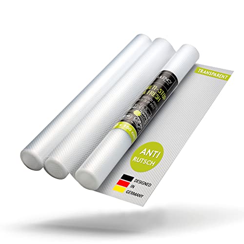 LILENO HOME Schubladenmatte 50x150 cm 3er Set (transparent) - Antirutschmatte Schubladen als Schubladeneinlage für Kühlschrank - Schublade Einlagen zuschneidbar als Antirutschmatten Küche Cover