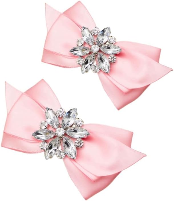 Rhinestone Crystal Wedding Bridal Shoe Bow Boots Clips Detachable Shoes Buckle Shoe Decoration Charms Pair Jewelry